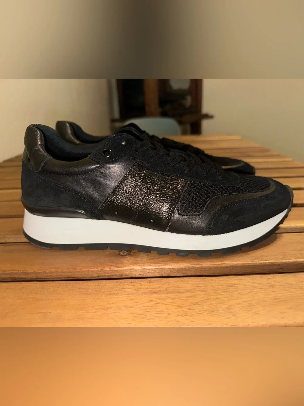 Selected Homme Running Sneakers Shoes Frank Mix Runner Size 7.0 Black